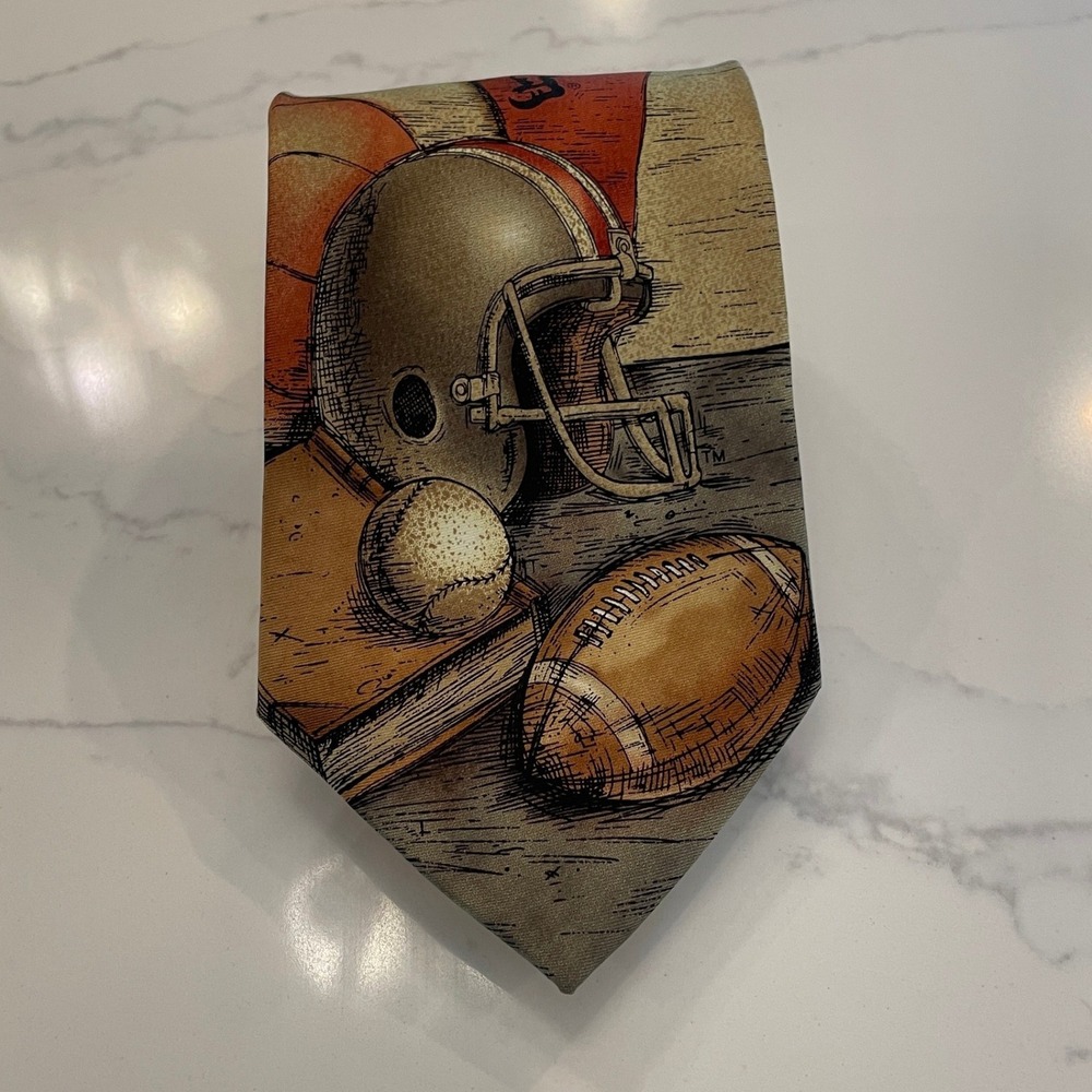 Eagles Wings Ohio State Buckeyes Mens Silk Tie Sports Graphic Tan Football NCAA